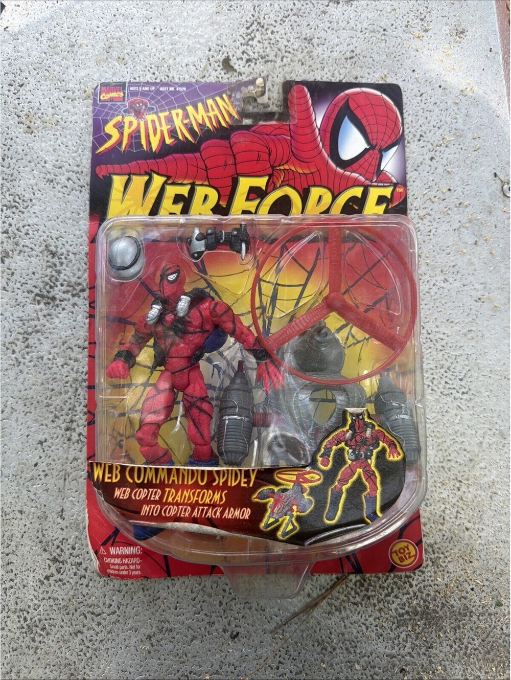 Spiderman Web Force Action Figure Toy Biz Marvel Comics 1997 Web Commando Spidey